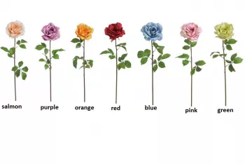 Ruža, umelá, rôzne farebné variácie, 76 cm