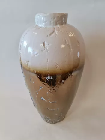 Váza MIDAXI, bielo-hnedá, 21x42 cm