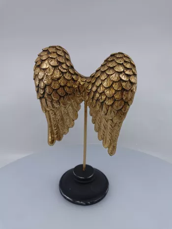 Stojan s krídlami, zlatý, 25x15cm 
