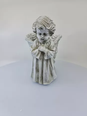 Dekoračná nádoba anjel, sivá, 21x14x12 cm