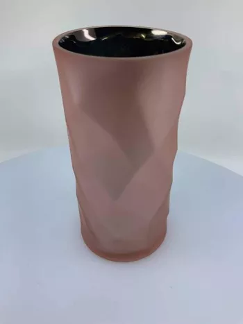 Sklenená váza, ružová, 20x10cm