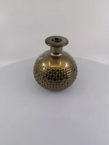 Dekoračná váza, sklenená, zlatá farba, 11x12 cm