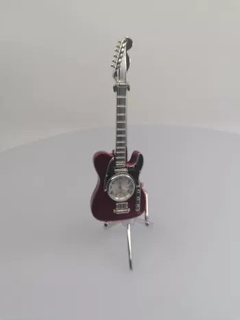 Luxusné hodiny - gitara bordová 16x5x5cm