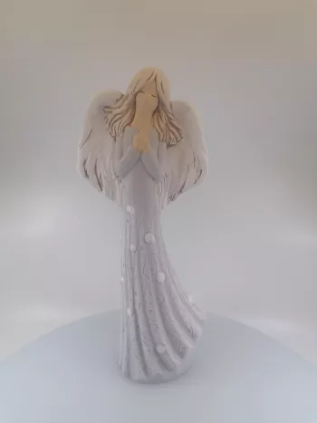 Sadrová dekoračný anjel - sivý