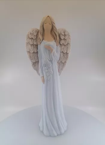 Dekoračný anjel - svetlomodrý