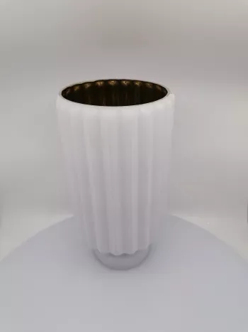 Biela sklenená váza 30x15cm