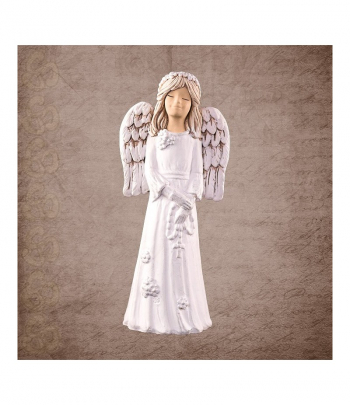 Sadrový anjel DOBRAVKA s ružencom, 26cm