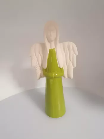 Keramický anjel zelený 26cm