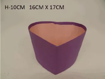 Flowerbox, fialový, tvar srdca, 16x17x10 cm