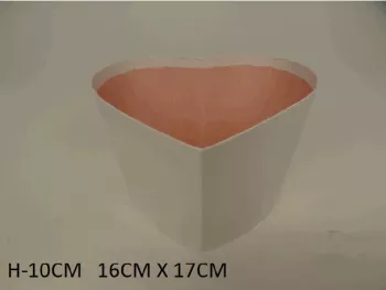 Flowerbox, biely, tvar srdca, 16x17x10 cm