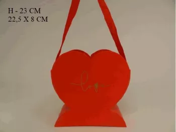 Flowerbox, srdce, červený, závesný, 22,5x8x23 cm