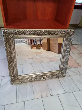 Zrkadlo, rám imitácia dreva, hnedé, 68x78x7 cm