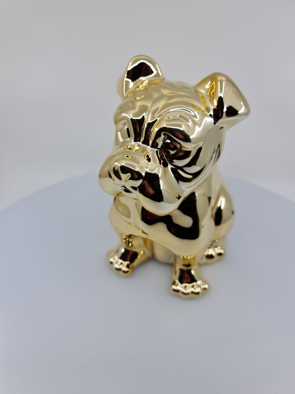 Pokladnička, pes, zlatá, 12x16,5x20,5 cm