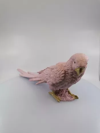 Figúrka papagáj, ružový, 20x47x10cm