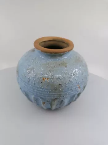 Keramická váza modrá, 13x13 cm