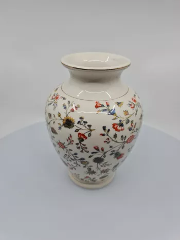 Keramická váza, svetlá, kvetinková, 21 cm