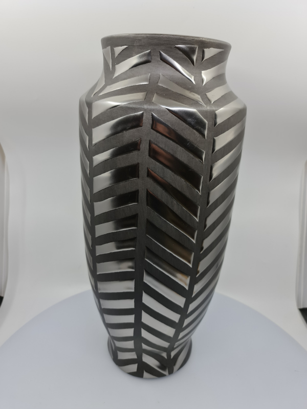 Keramická váza, tmavo-strieborná, 42 cm