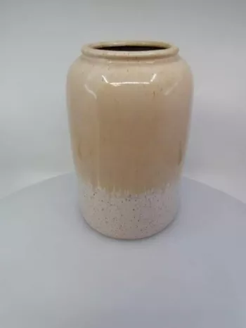 Keramická váza, svetlá-krémová, 23x14 cm