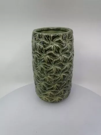 Keramická váza, zelená, 15x25 cm