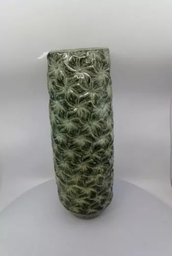 Keramická váza, zelená, 39x14 cm