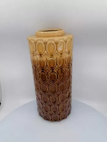 Keramická váza, hnedá, lesklá, 35x16 cm