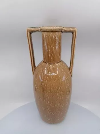 Keramická váza v tvare džbánu, svetlohnedá, lesklá, 37x16 cm
