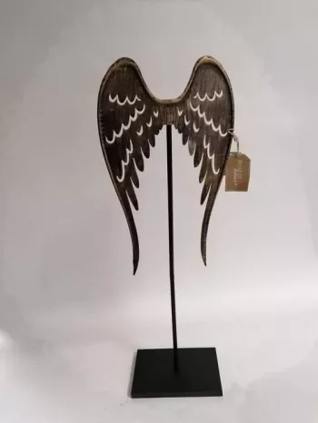 Krídlo, čierne, kovové, 76x25x14 cm