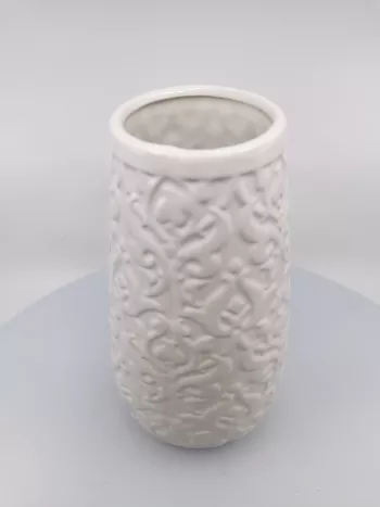 Keramická váza, biela, 25x13cm