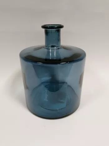 Modrá sklenená váza  26x22cm