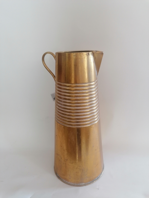 Zlatá kovová váza 51x22x25,5cm