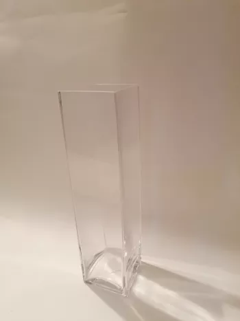 Sklenená štvorcová váza 40x10x10cm