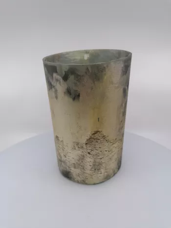 Oválna sklenená váza 11x14x23cm