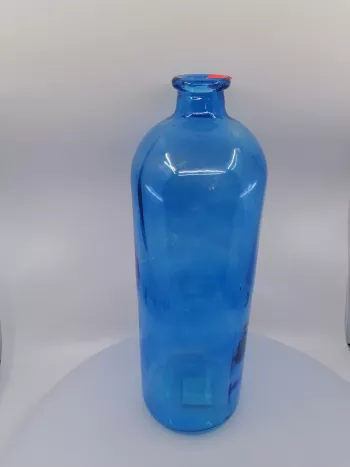 Modrá sklenená váza 41x13cm