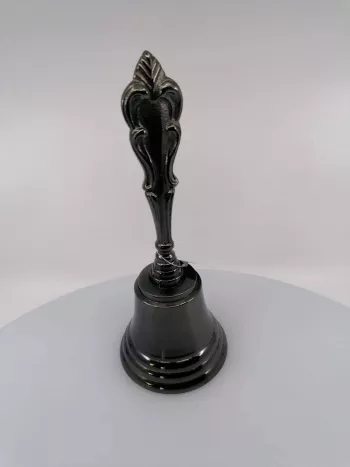 Dekoračný zvon, kovový, čierny, 26x10 cm