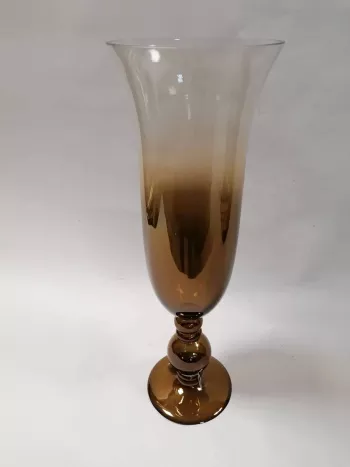 Sklenená váza hnedá, 56x19 cm