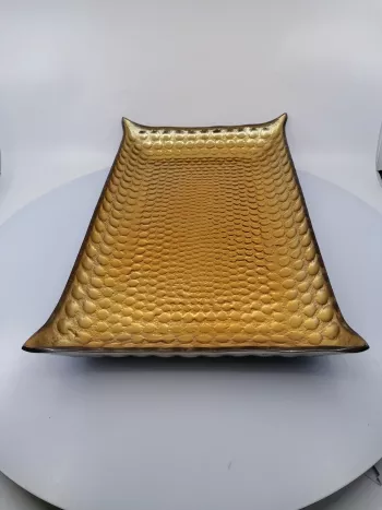 Zlatá sklenená tácka 42x26x5cm