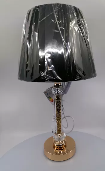 Zlatá lampa s kryštálikmi 51,5x28cm