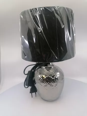 Keramická strieborná lampa 30x19cm
