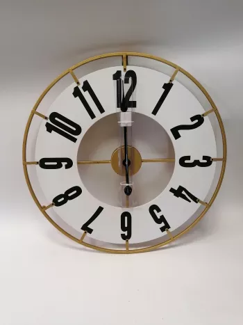 Zlaté kovové nástenné hodiny 60cm