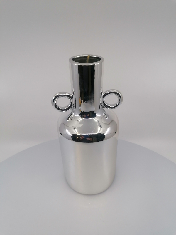 Strieborná keramická váza 24x10cm