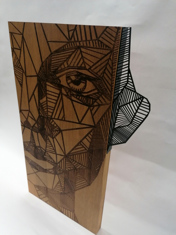 Abstraktný 2 dielny obraz tváre