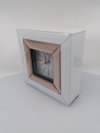 Sklenené stolové hodiny 15x15x5cm