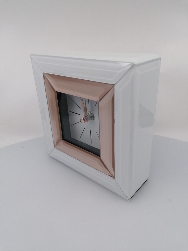 Sklenené stolové hodiny 15x15x5cm