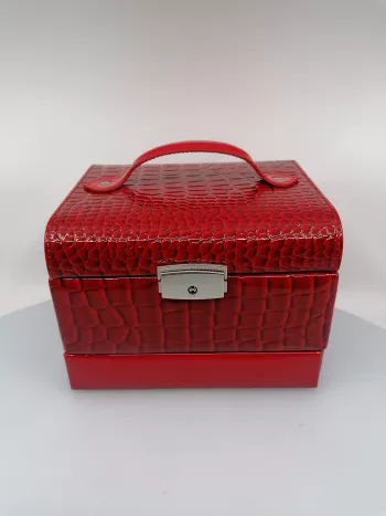 Červená kufríková šperkovnička