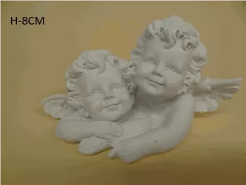 Dekoračná soška anjelikov, biela, 8 cm