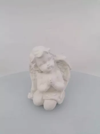 Anjelik na hroby, biely, 11x9 cm