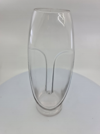 Sklenená váza, Tvár, priehľadná, 30x8 cm
