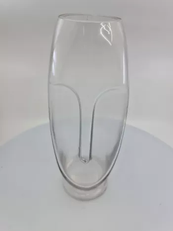 Sklenená váza, Tvár, priehľadná, 30x8 cm