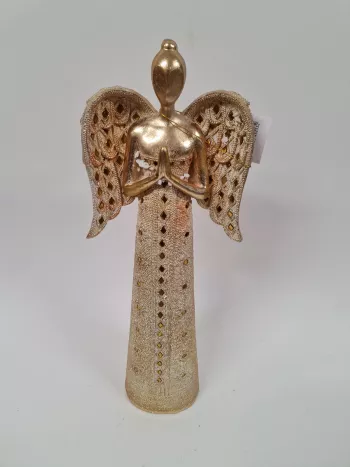 Dekoračný  anjel, zlatý, 53 cm