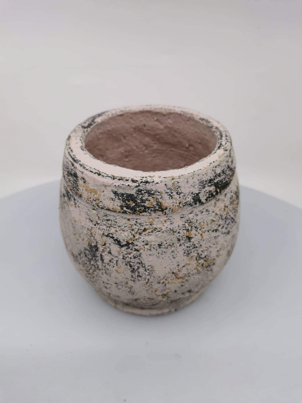 Betónový obal na kvety, ružovkastý, 13,5x14 cm